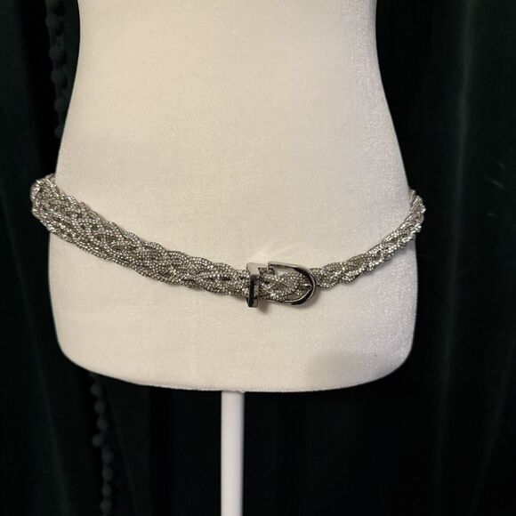Crystal Rhinestone Braided Sash Belt - Picture 4 of 8